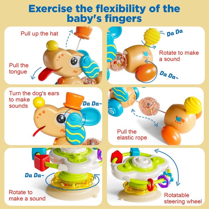 Table Dog Baby 0-3 Years Old Multi Functional Detachable Steering Wheel Puzzle Toy Boy Girls Sensory Gift