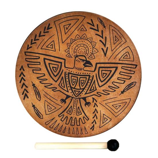 Шаманский бубен 10 дюймов ручной работы ручной барабан с палочкой Древо жизни инструмент для звукотерапии для духовной музыки рефлексии медитации