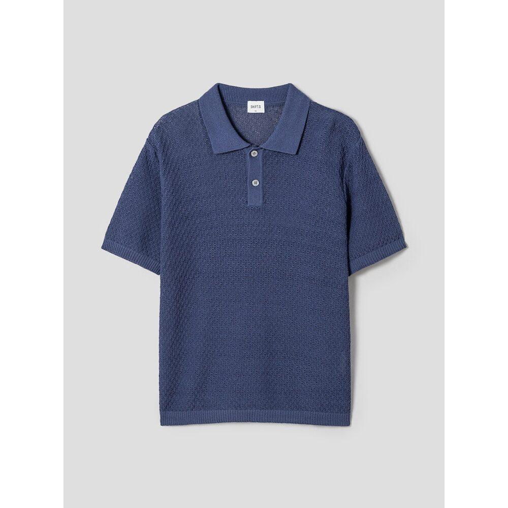 SHIFT.G Paper Yarn Texture Polo Blue