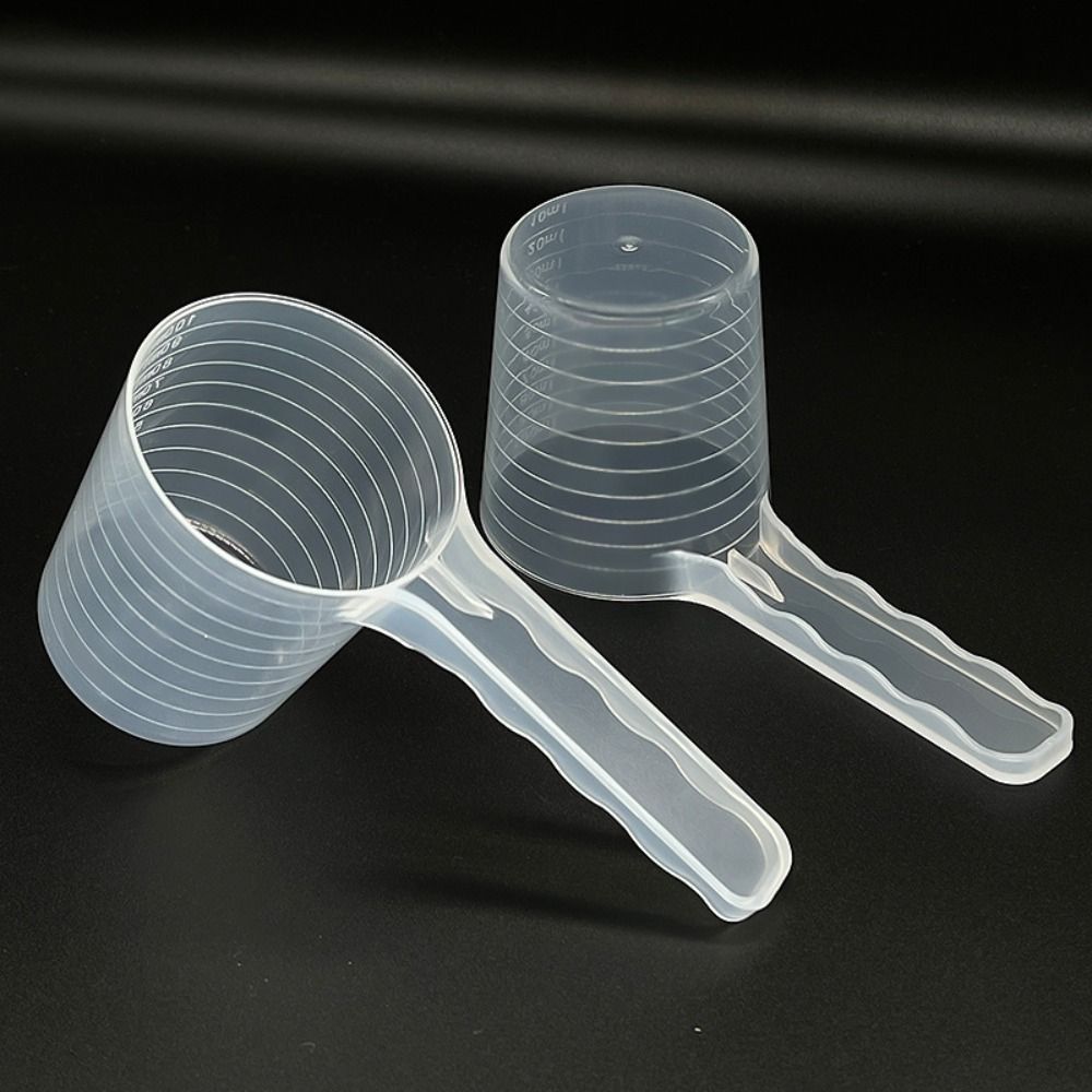 5PCS With Scale Pet Measuring Spoon Plastic Flat-bottomed Spoon  Baking Cooking Mixing