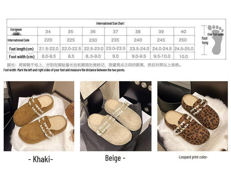Женские ретро-тапочки Birkenstock с толстой подошвой, флисовой подкладкой и меховым круглым носком для осени/зимы.
