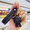 Creative Bear Keychain: Silicone Cartoon Key Pendant for Cars & Bags