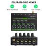 Low Noise 4 Channel Line Mixer for Mixing 4 Stereo Channel LED Mixer Adapter for Microphones Guitars Keyboards