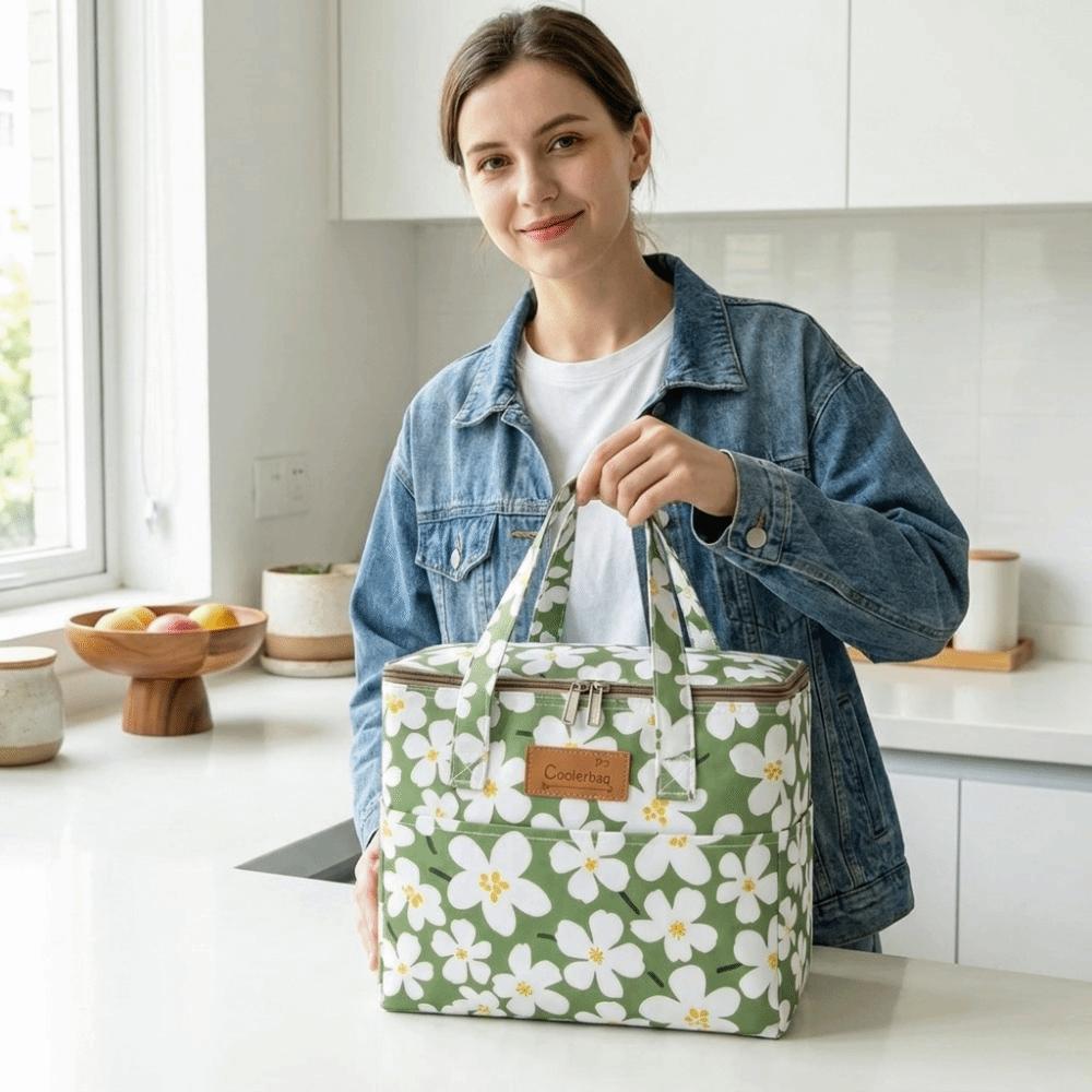 Waterproof Lunch Bag Large Capacity Thermal Tote Handheld Cooler Bag Picnic