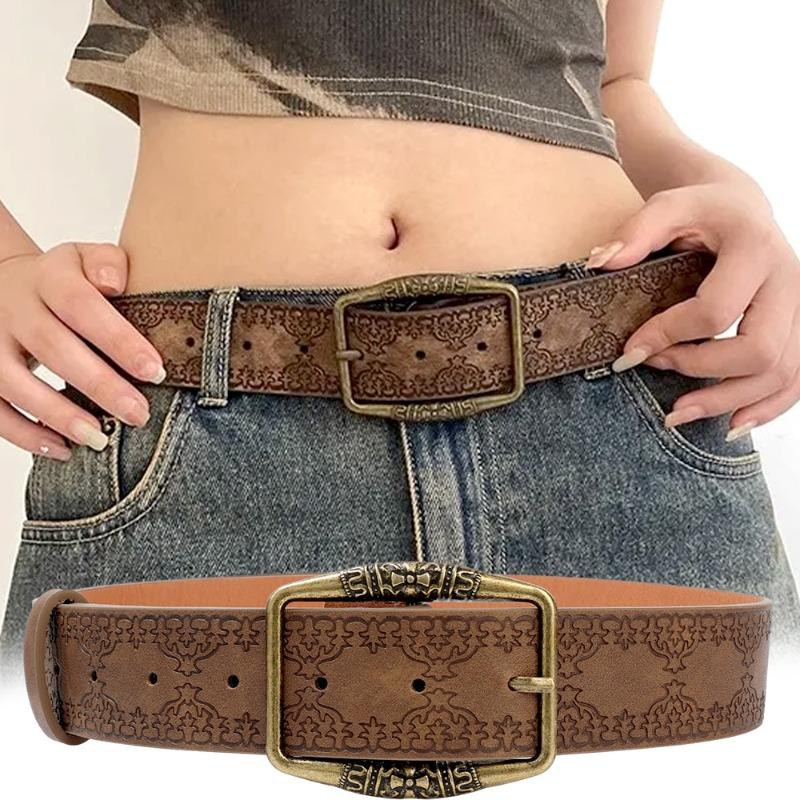 Unisex Y2K PU Leather Belts for Women Men High Quality Brown Jeans Belt Personality Waistband Deisgner Belts Fashion Accessories