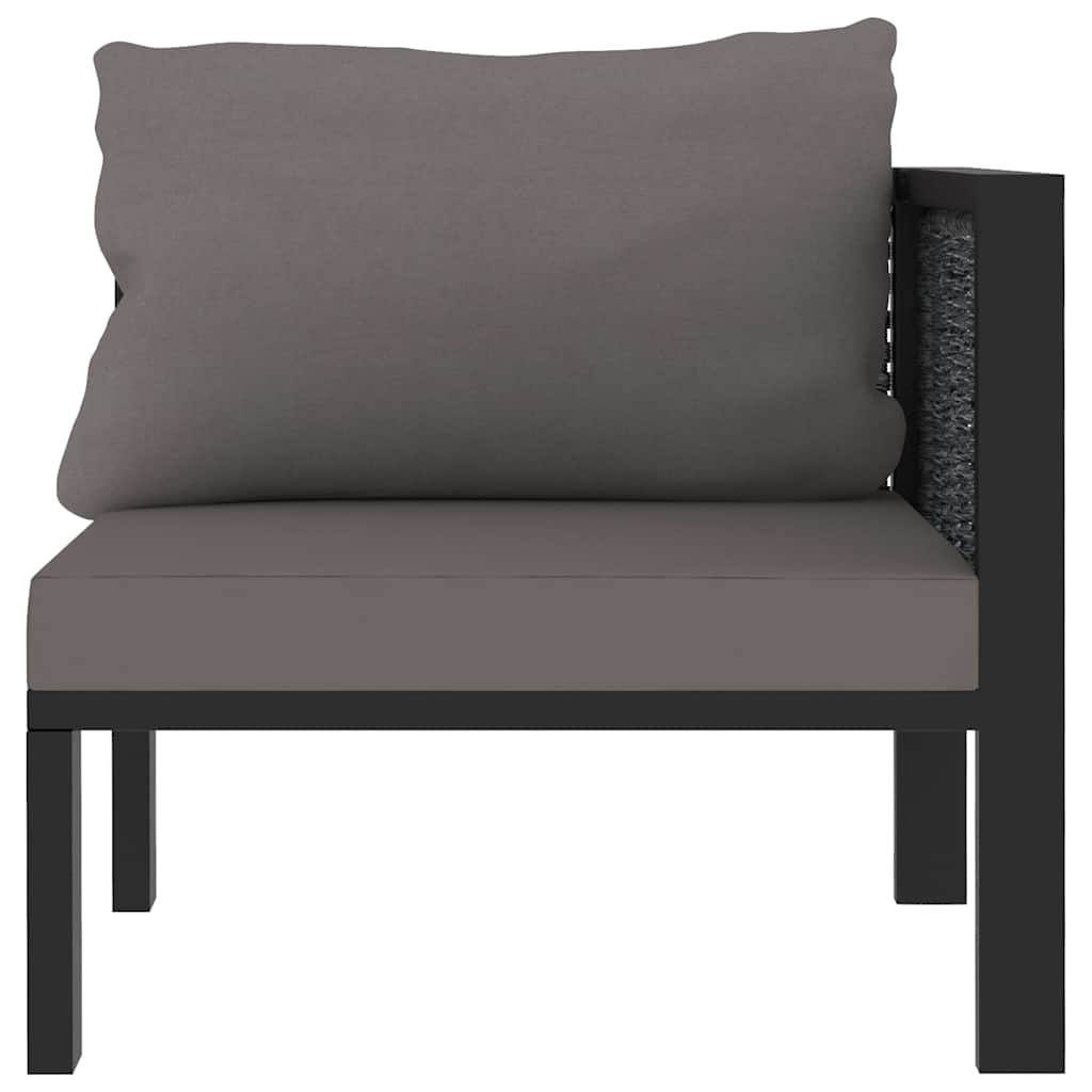 vidaXL Sofa-Eckelement mit Linker Armlehne Poly Rattan Anthrazit