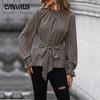 Spring and Autumn Women's Blouse Shirt Temperament Elegant Long-sleeved Slim Leopard Print Shirt