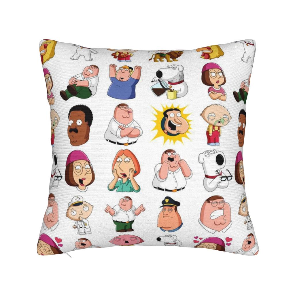 Decorative Pillow Cover F-Family Funny Guy Merch Seater  Pillow Case Cover Zipper Multiple Sizes