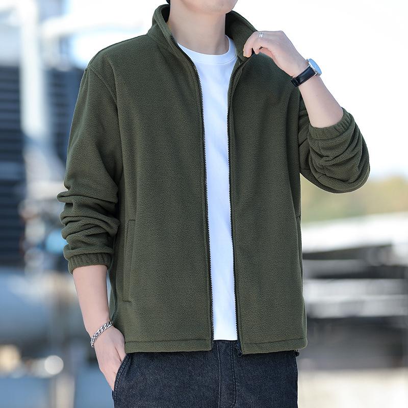 Повседневная куртка с воротником-стойкой, мужская, новая летняя, свободная и универсальная, модная, тонкая, средне-зеленая, повседневная куртка