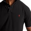 Polo Ralph Lauren Logo Вышитый Полосатый Отделка Повседневная Рубашка Поло с Коротким Рукавом Мужские Рубашки Поло Черный 710842621-001
