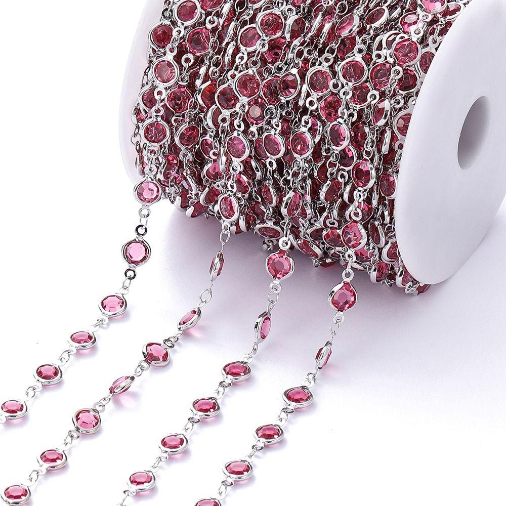 Shiny Necklace Chain Crystal Beads Beaded Making 1Meter Crystal Beads Chains