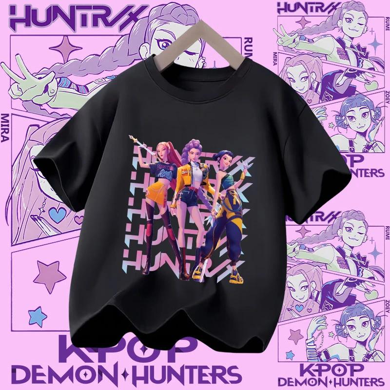Kpop Demon Hunters Parent Child Halloween Kpop Demon Hunters TShirt Harajuku Casual Fashion Polyester Kid's Tshirt Cosplay Clothing