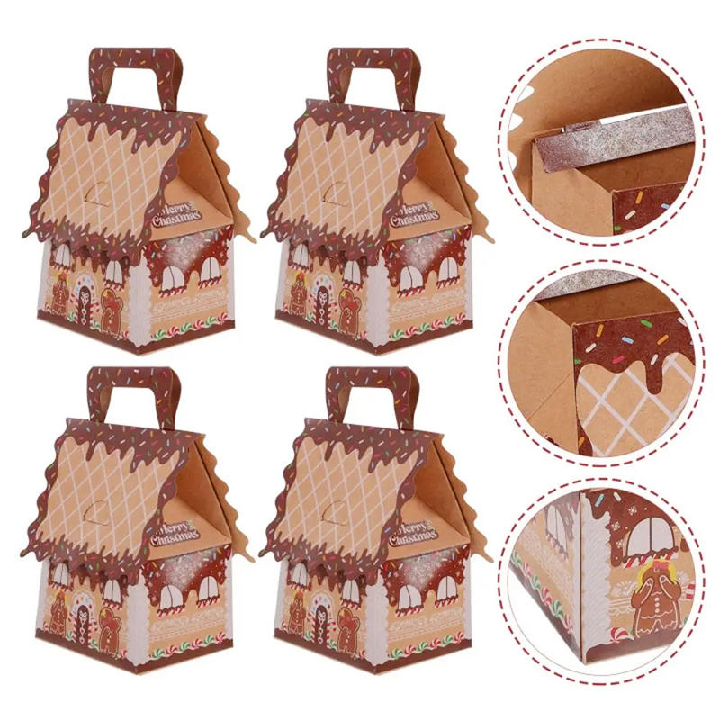 8 Pcs Cute Christmas Treat Candy Boxes Portable Dessert Packaging Case Small Cookie Containers Party Favor Supplies