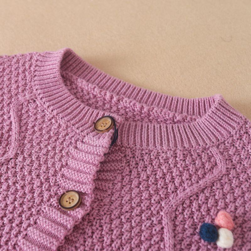 Детский свитер, осеннее пальто, вязаная одежда для маленьких девочек, вязаные милые кардиганы с длинными рукавами для девочек, хлопковые свитера для детей