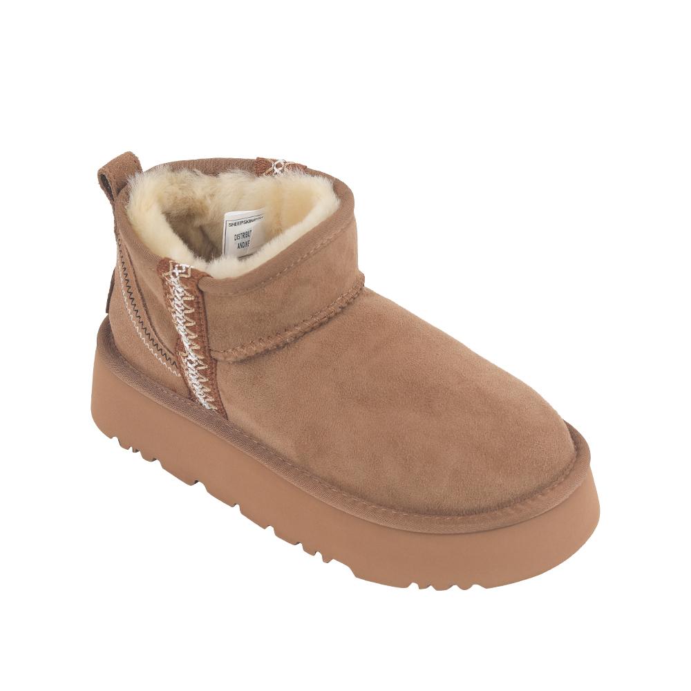 Oz Ugg Wear Adult Sydney Platform Ultra Mini Boots Brown