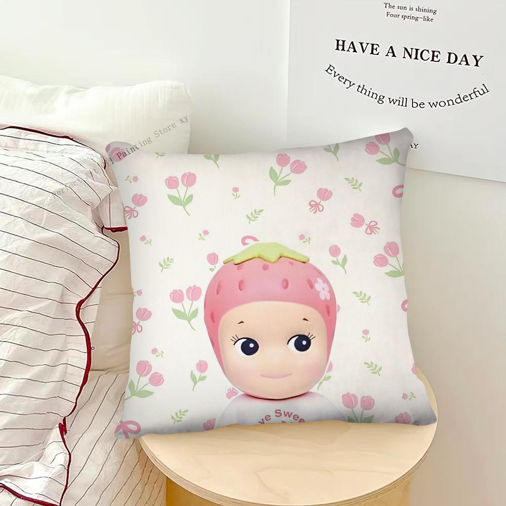 Милая кукла мультяшная наволочка Sonnys Angels модная квадратная наволочка для спальни, дивана, комнаты, внутреннее украшение, чехол для подушки для отдыха