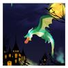 Halloween Inflatable Dragon Hanging Decoration Outdoor Party Prop Orange Light-Up Flying Model