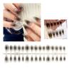 30Pcs Long Press On Nails Coffin French Fake Nails Tip Gradient Acrylic Nails Glossy False Nails for Women Girls