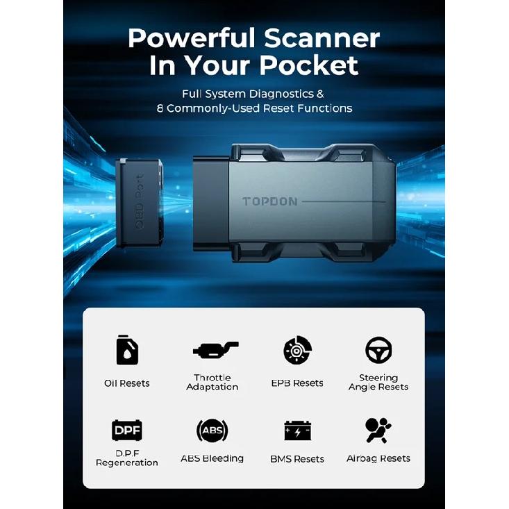 TOPDON TopScan Lite Scanner Smart Diagnostic Tool DTC Repair Guide Bluetooth OBD2 Code Reader