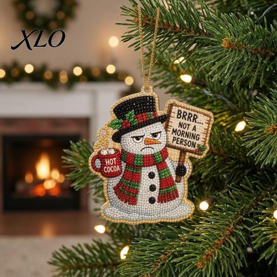 Festive Party Favors Gifts Christmas Hanging Faux Pearl Art Kit for Adult, DIY Bead Crafting Supplies Painting Ornament, Handmade Holiday Craft