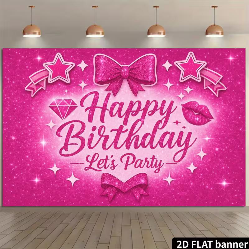 Двумерный розовый блестящий фон для дня рождения, Sweet Sixteen и девичника