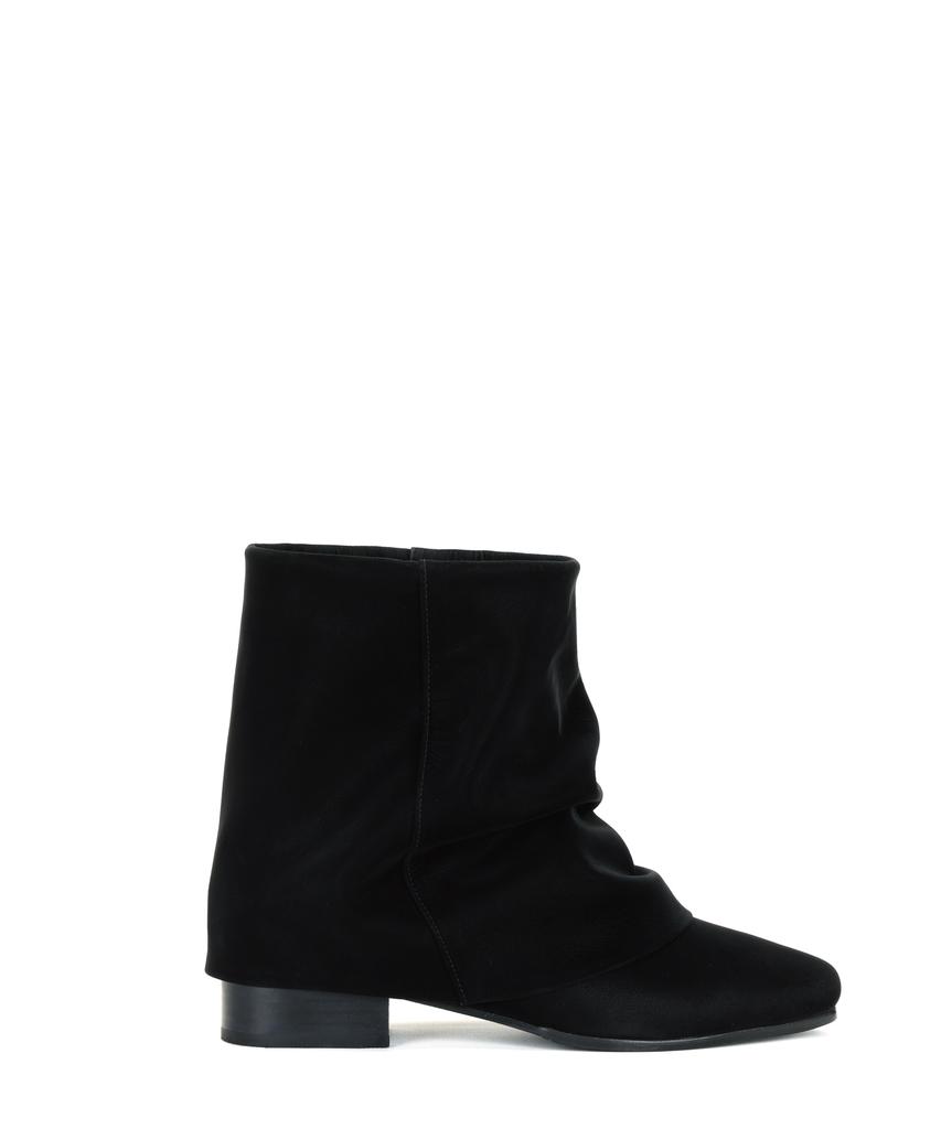 Three To Eighty Wrinkle Leather Boots (Black)_Short