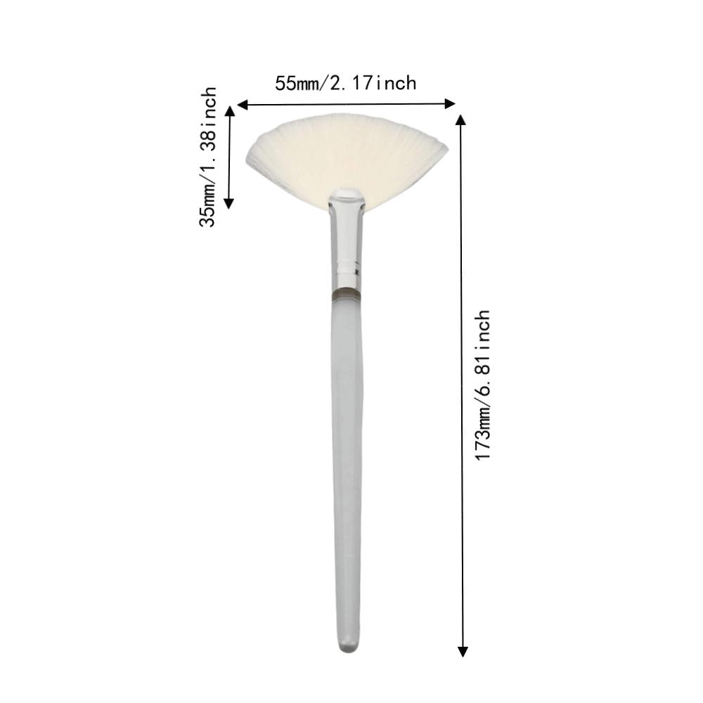 2pcs White Facial Applicator Brush Slim Soft Bristles Fan Style Brush Cosmetic Brush Makeup Peel