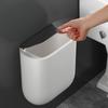 Bathroom Trash Can With Lid- Small Garbage Can With Press Lid- Plastic Wastebasket With Popup Lid For Toilet-Office- Bedroom- Living Room