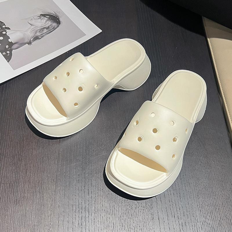 Туфли на каблуке Женские Уникальные особенности Высококачественные уличные тапочки Супермягкие Легкие Модные сандалии на танкетке