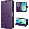 Case for Samsung Galaxy A16 5G/4G - BOOLING - Shockproof Synthetic Leather Dark Purple Butterfly Pattern