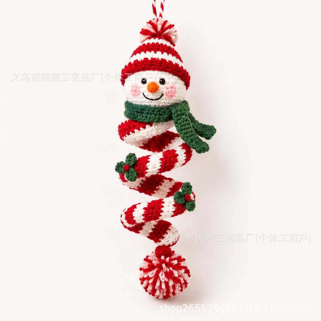 DIY Christmas Crochet Snowman Spiral Ornament Kit - Handcrafted Hanging Decoration Set for Holiday Crafting & Gift