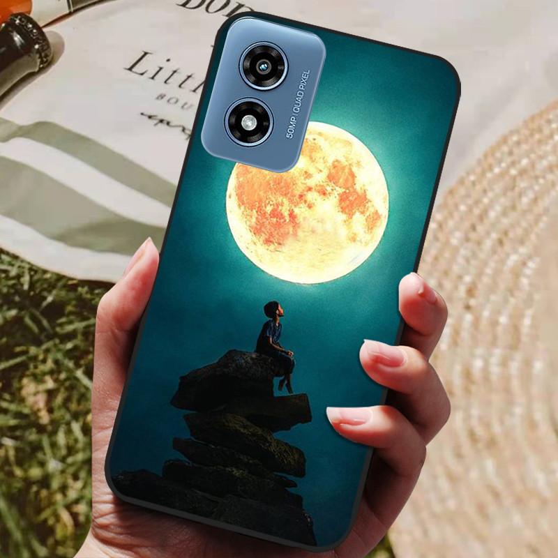 Чехол для Motorola Moto G Play 2024, мягкая задняя крышка из ТПУ-силикона для телефона Moto G Play Gen 3, защитный модный чехол, черный