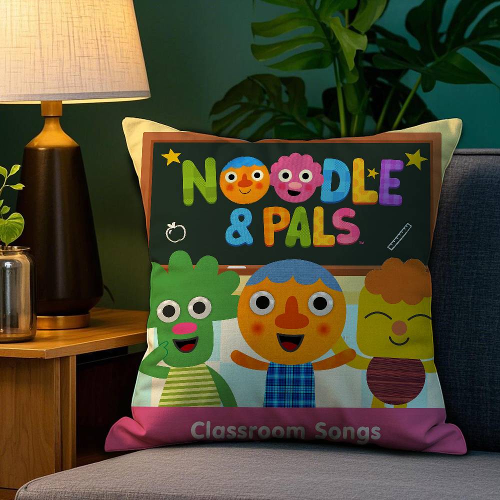 Мультяшная наволочка с лапшой и друзьями для дивана, гостиной, спальни, квадратная подушка с двусторонней печатью, наволочка для подушки для сна