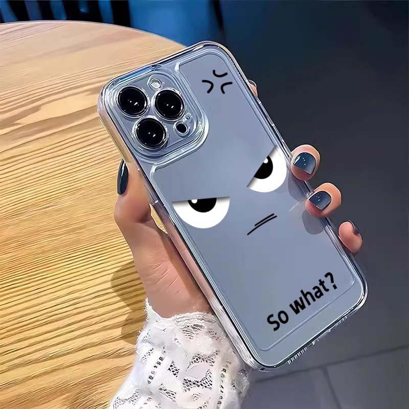 Questioning Expression phone case For IPhone 16 PRO 15 14 13 12 11 Promax 16E 7 8 X XR 8plus Personality Transparent Soft Shell