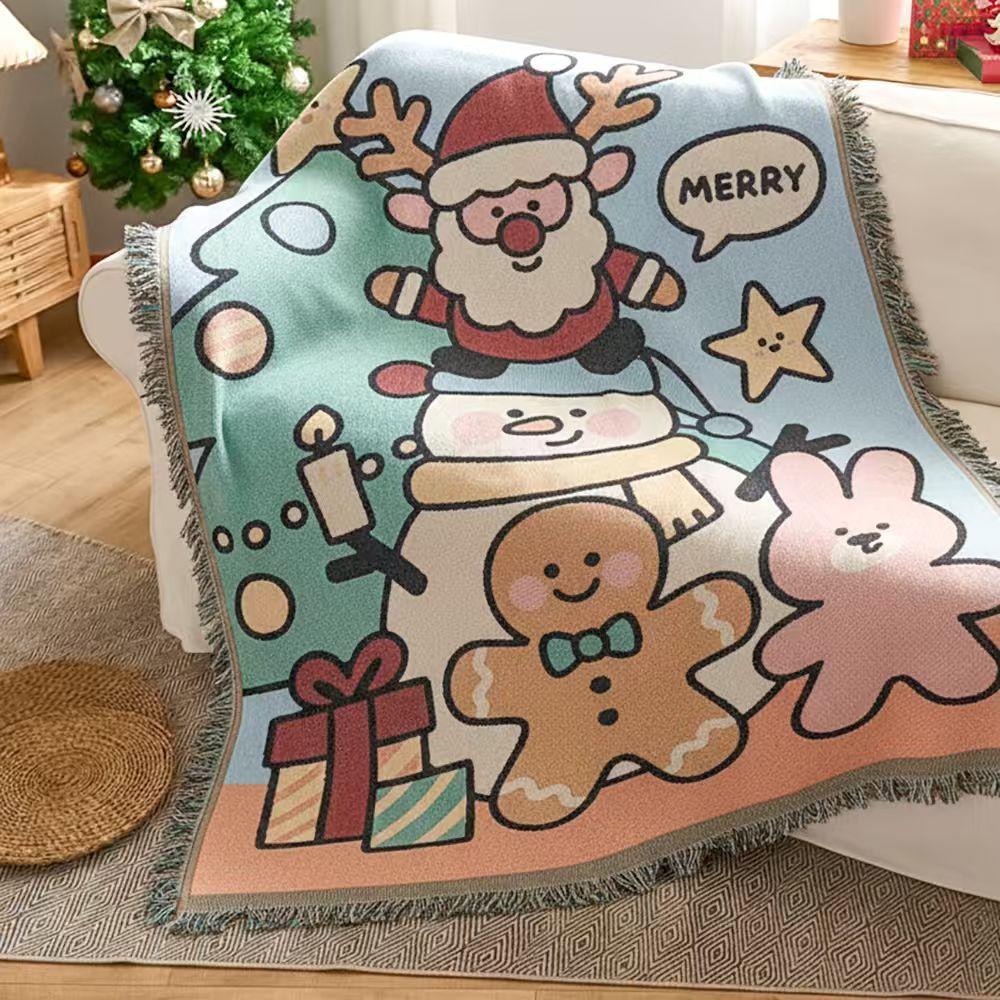 sofa towel cover cotton yarn winter festival atmosphere decorative cloth cover blanket anti-cat scratch sofa cushion