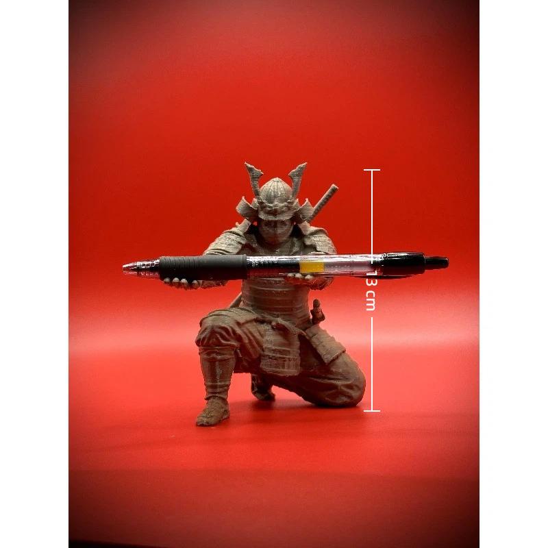 Подставка для ручек в стиле самурая, японский воин, 3D-печать, стойка для карандашей, настольный органайзер для канцелярских принадлежностей для кабинета, офиса