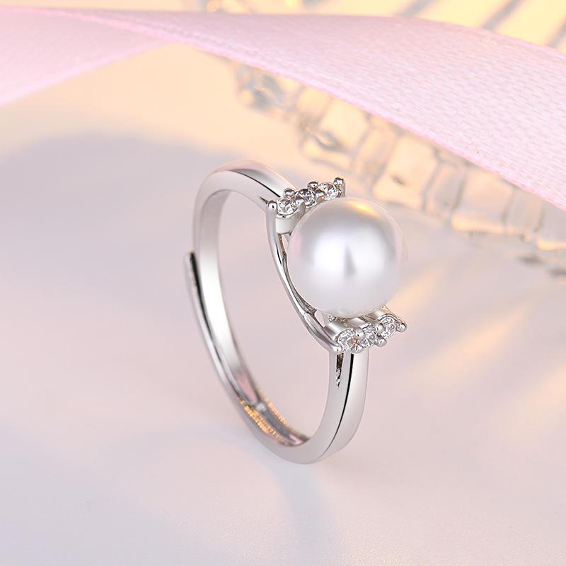 Chic Pearl Open Ring - Artistic and Sweet Style for Women