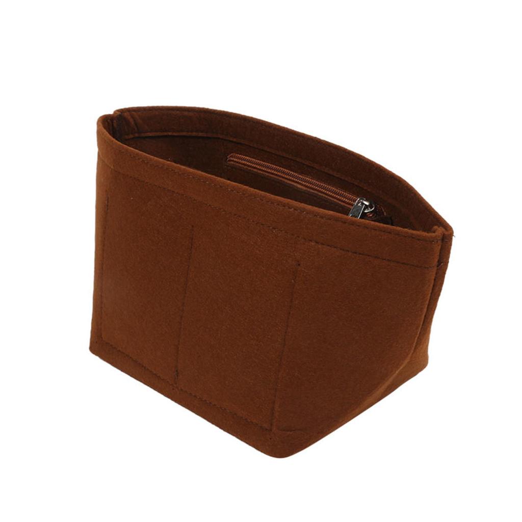 Felt Purse Organizer with Compartments Cosmetic Bag Portable Bucket Handbag Removable Inner Liner Women Suitable for Travel