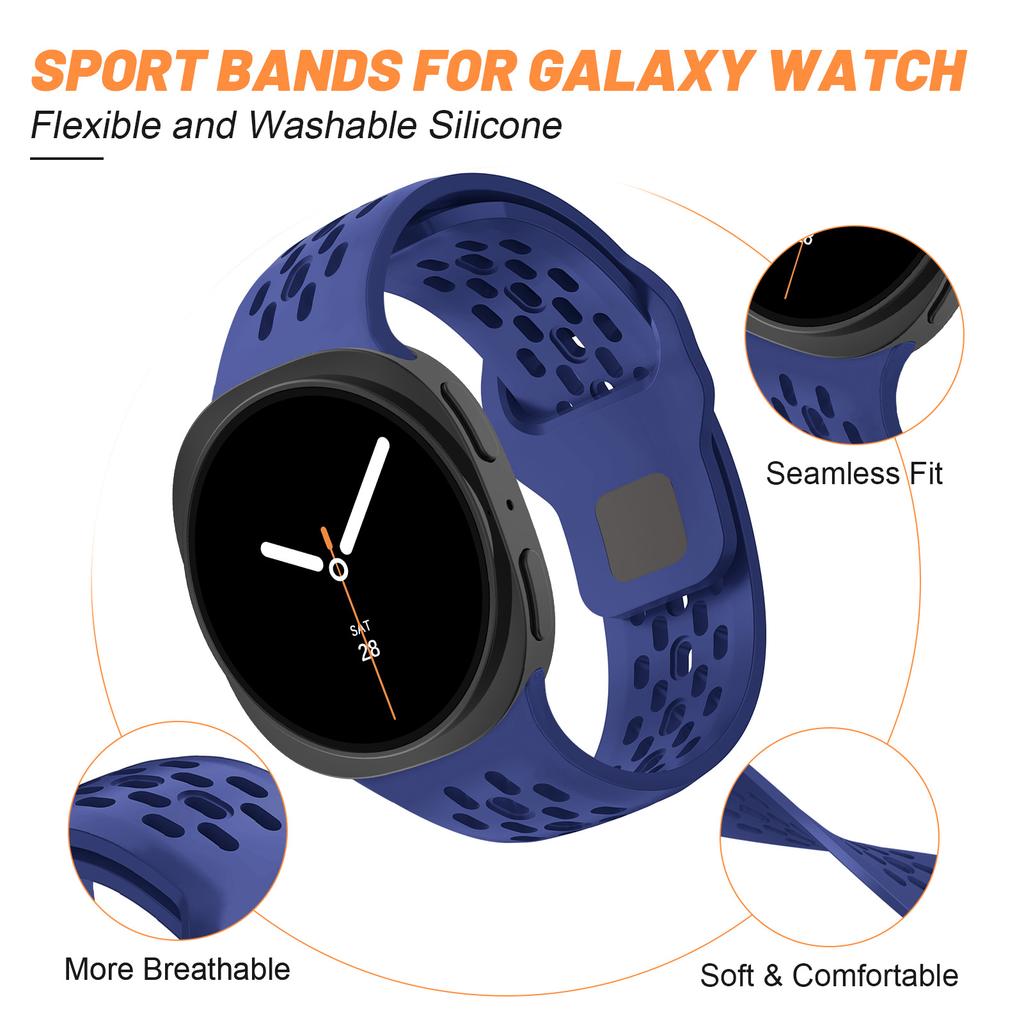Резиновый ремешок для Samsung Galaxy watch 8/8 classic 46мм/44мм/40мм Дышащий спортивный браслет на запястье Correa Galaxy watch8 Ремешок