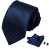 Men's 8cm Solid & Polka Dot Plaid Tie Set with Cufflinks & Pocket Square