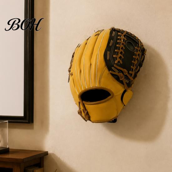 Home Sports Decor Storage Baseball Softball Glove Holder, Wall Mount Acrylic Display Rack, And Shape Preservation Organizer, Gloves Hanger for Locker