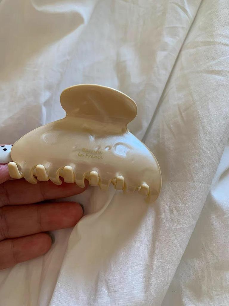 Французская золотая этикетка Jelly Solid Color Medium Hair Clip - Acetic Acid Half-Claw Shark Clip