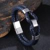 Fashion Men's Leather Bracelet Double Layer Accessories Specially Stainless Steel Multi-Color Combination Surprise Jewelry Gift