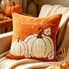 Autumn Tufted Velvet Pumpkin Pillow Cover Maple Leaf Cushion Case for Sofa Living Room Fall Home Decor