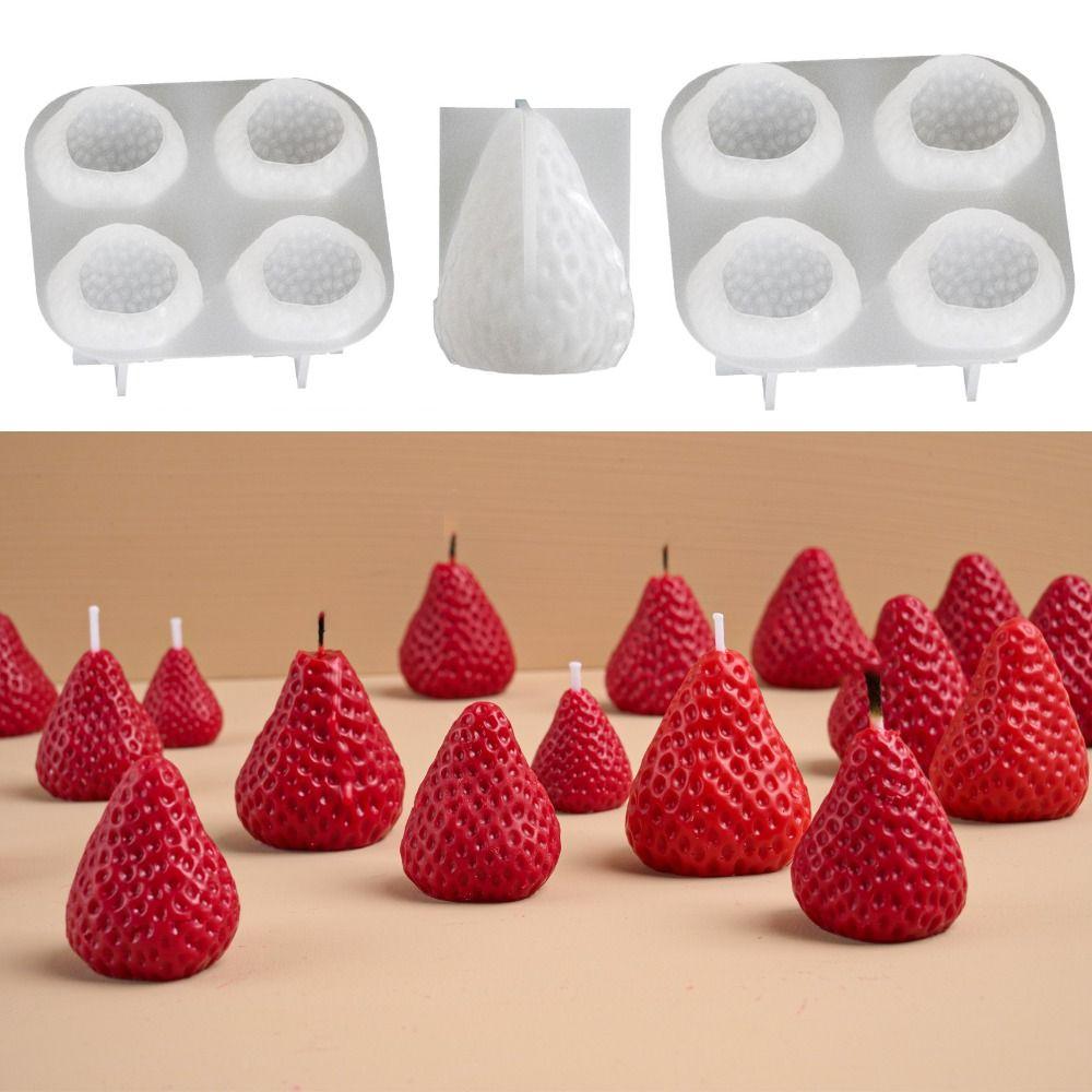 Силиконовая 3D форма для клубники Многоразовая форма для свечей DIY Свадебная годовщина