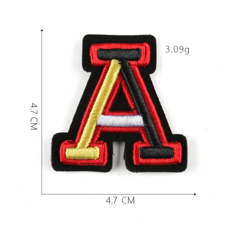 Duoku Embroidery 26 English Letters Three-Dimensional Embroidery Hat Emblem Badge Ironing Velcro Patch Clothing Accessories Cloth Sticker