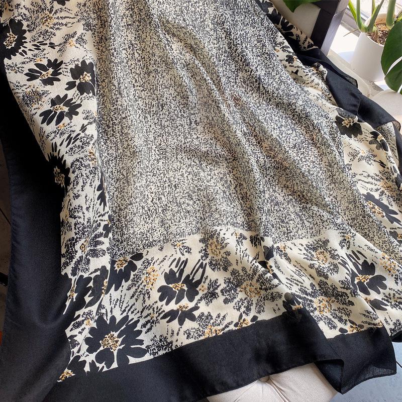 Универсальный хлопково-льняной клетчатый солнцезащитный дорожный платок-шаль - Большой 130 квадратный