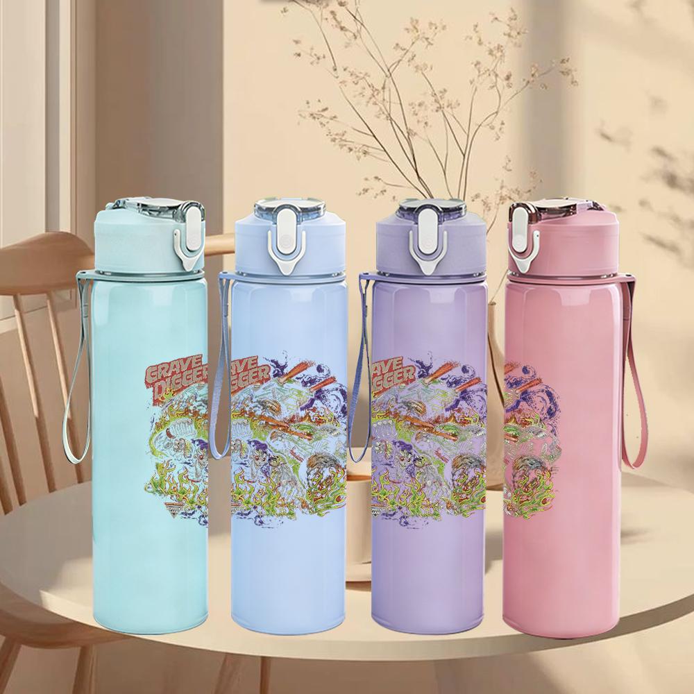 1PC Colorful Floral Swirl Abstract Retro Print 750ml Portable Sports Water Bottle Leakproof Gym Outdoor Travel Drink Cup