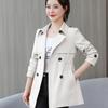 Spring Autumn Trench Coat Windbreaker Women's Korean Short Ladies Solid Coat Double Bbreasted Outwear Plus Size