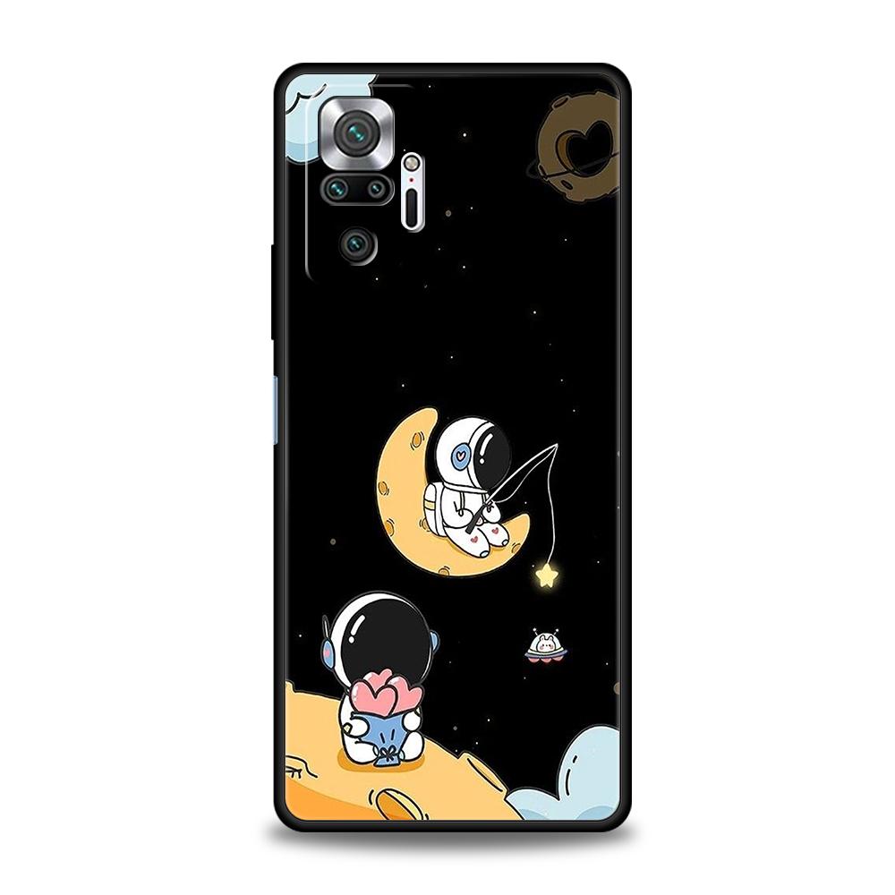 Милый чехол для телефона с астронавтом для Xiaomi Redmi Note 14 5G 13 12 10 11 Pro Plus 4G 14C 13C 12C 10C 9C Мягкий чехол из ТПУ